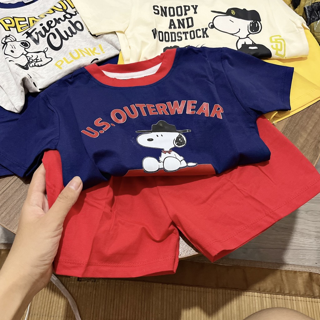 T747-Bộ cộc cotton Snoopy viền (09.20kg)
