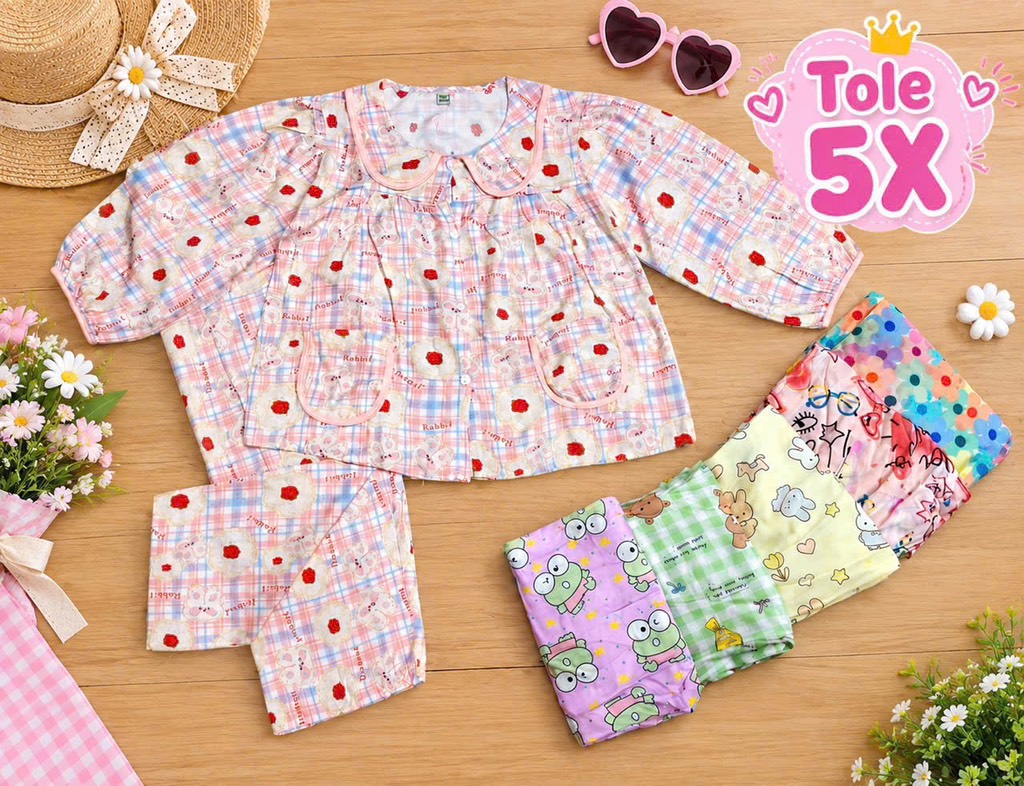 B610-Bộ pizama lanh dài bé gái 5XL