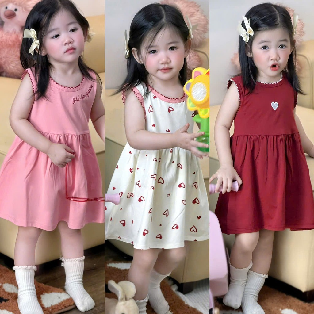 V389-Váy cotton SN viền tim (08.23kg)