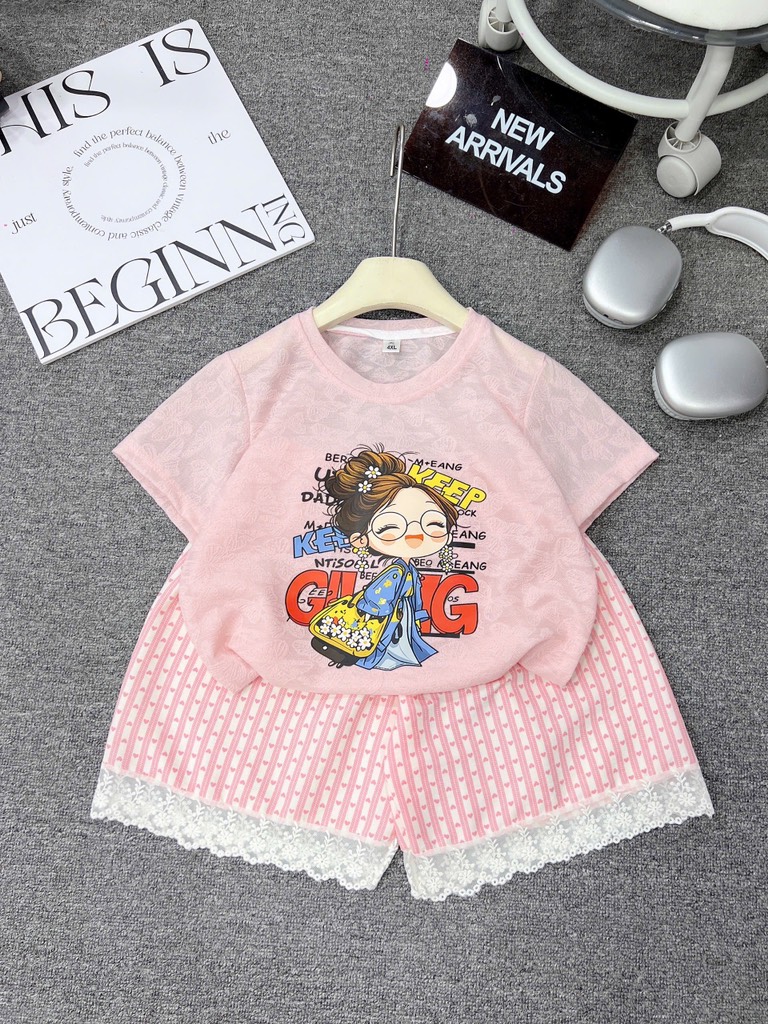 G540-Bộ ren cộc tay quần tim (25.45.263)