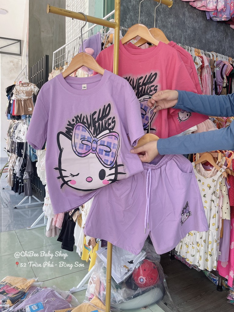 G477-Bộ cotton mèo Kitty CỒ xịn (28.42.987)