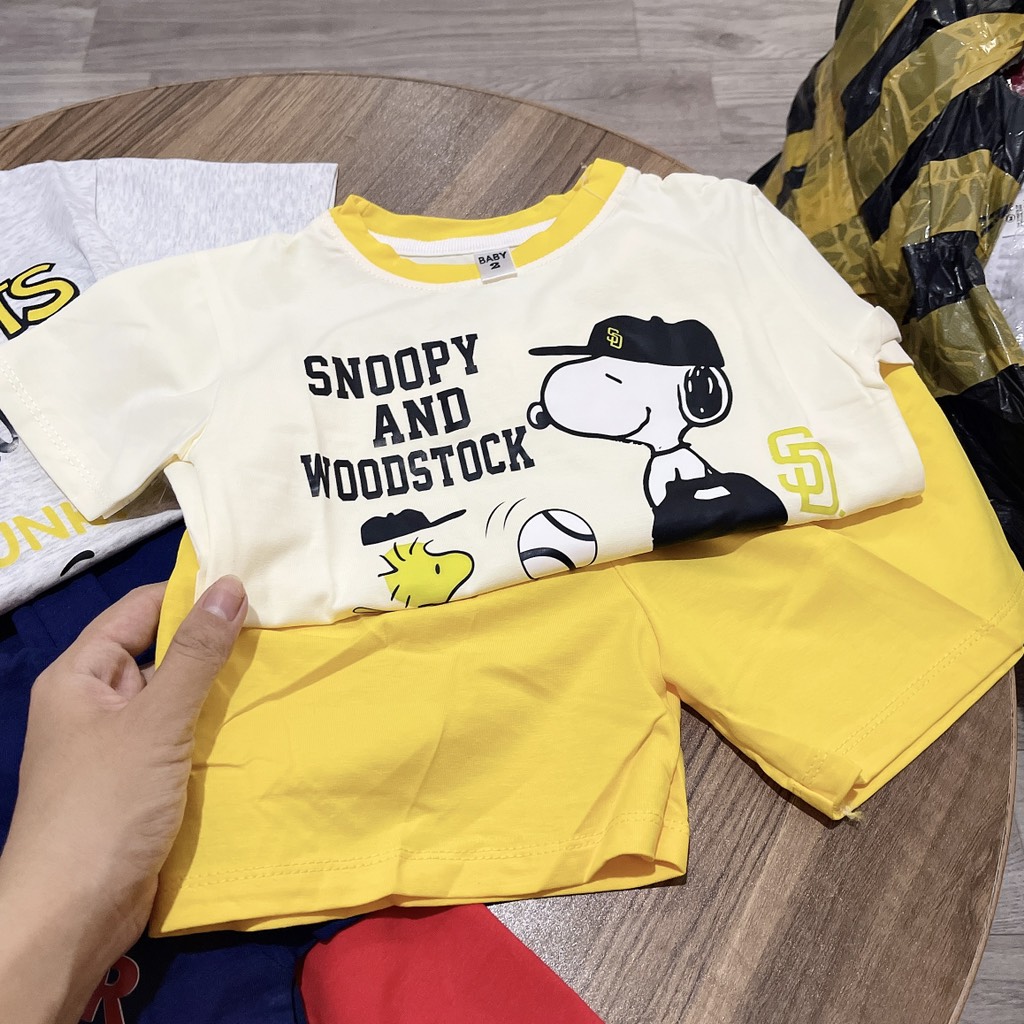 T747-Bộ cộc cotton Snoopy viền (09.20kg)