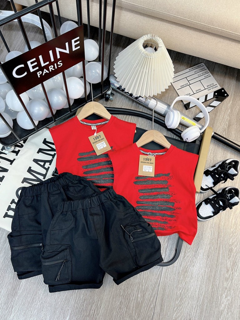 T071-Set đỏ sát nách quần hộp