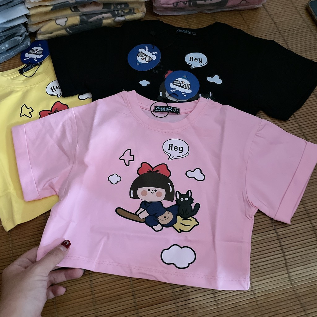A418-Áo croptop cotton bé gái Hey (10.50kg)