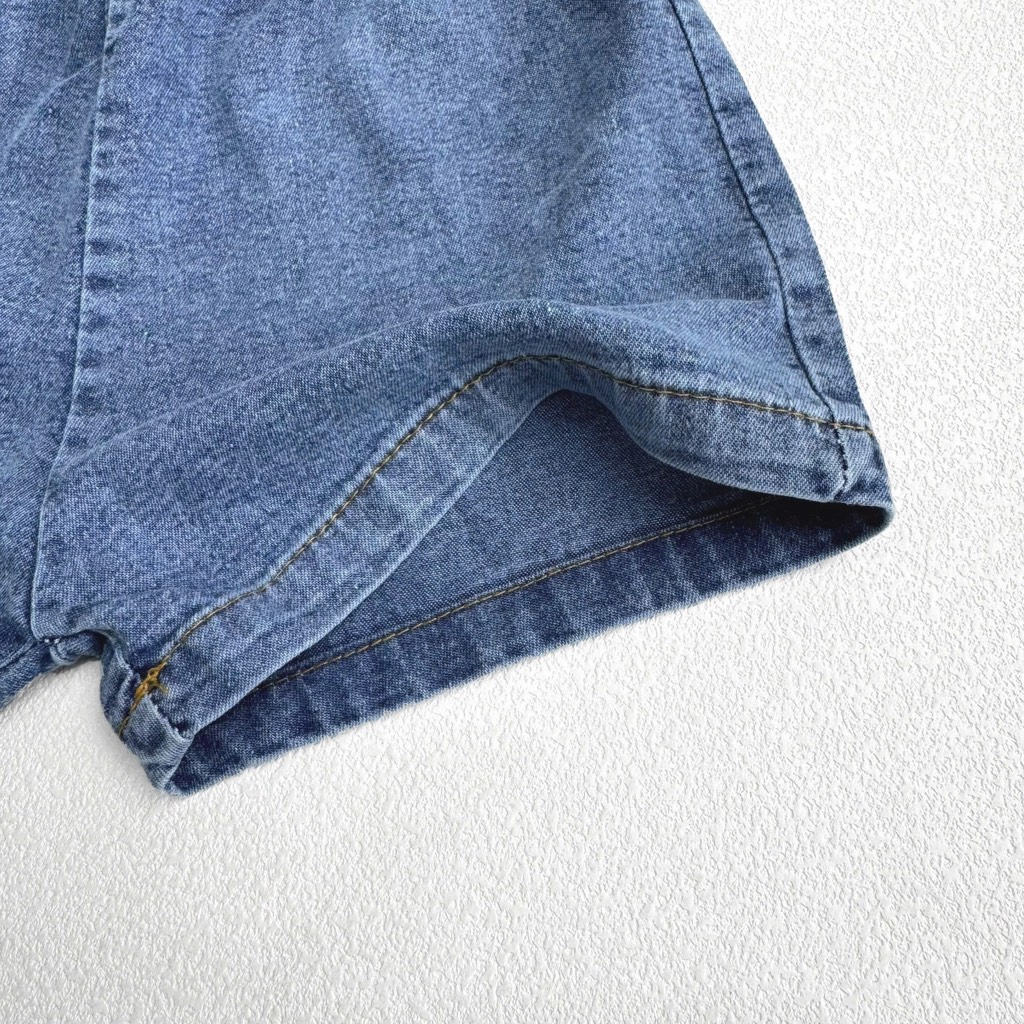 T317-Set áo balo kẻ quần đùi jean mềm