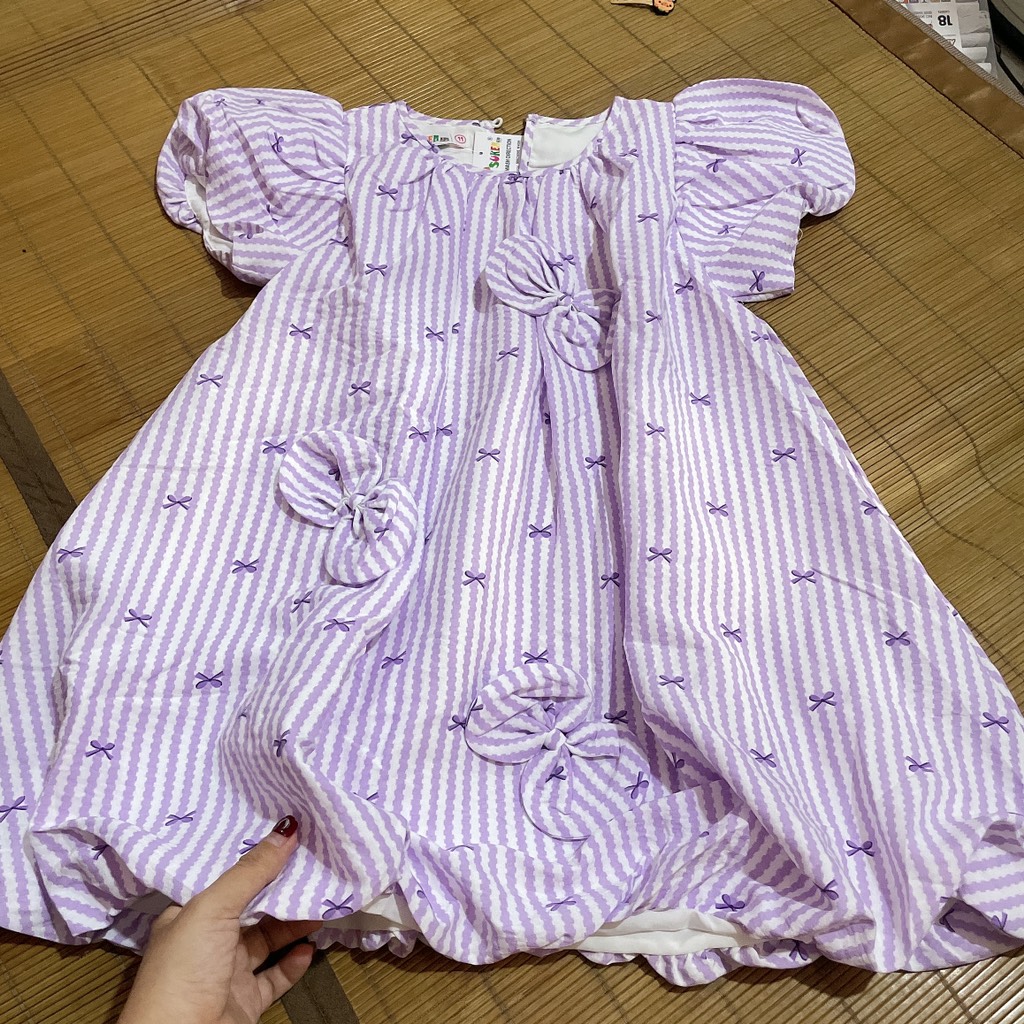 V448-Váy bí kẻ tím nơ (21.37kg)