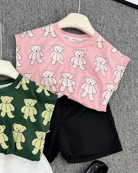 G084-Set sát nách gấu quần đen lưng cao