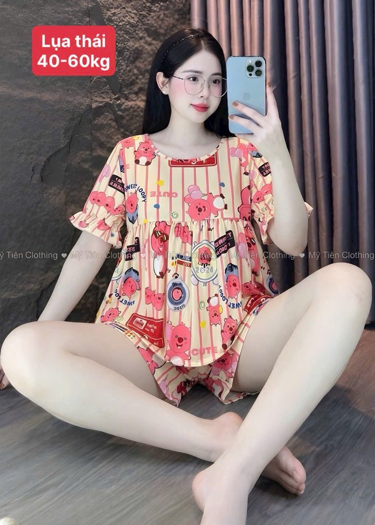 N051-Pijama 40-60kg Đùi Lụa Thái