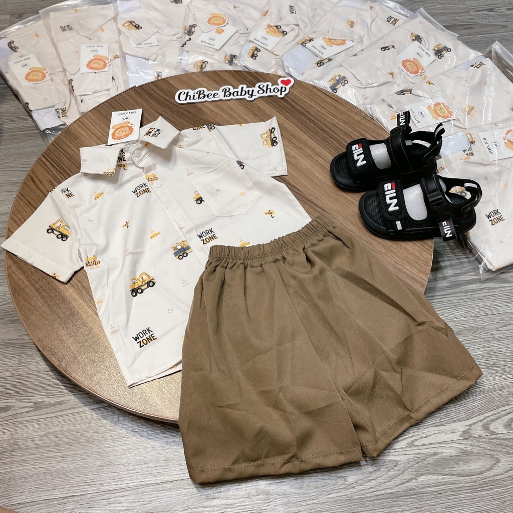 T765-Bộ sơ mi xe múc quần nâu (11.30kg)
