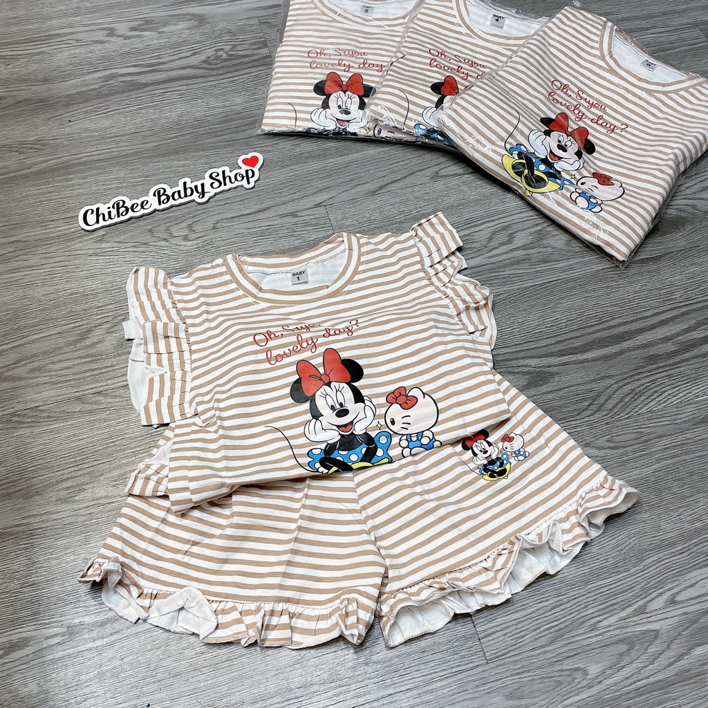 G892-Bộ cotton SN Mickey kẻ nâu (10.18kg)