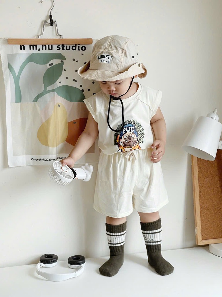 T381-Bộ sát nách cotton chó ngầu (10.24.356)