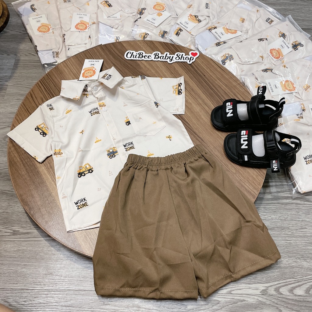 T765-Bộ sơ mi xe múc quần nâu (11.30kg)