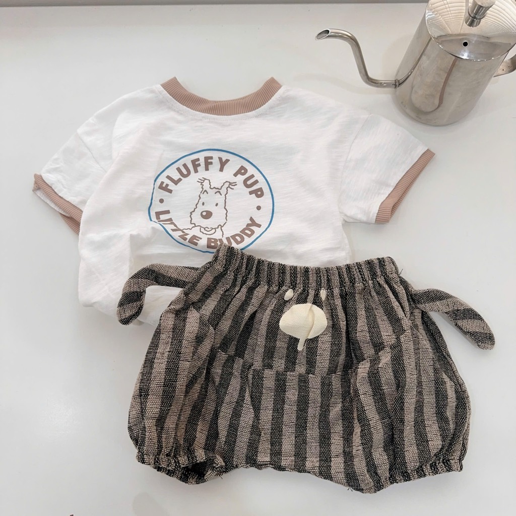 T725-Bộ cún cotton xước quần kẻ (06.16kg)