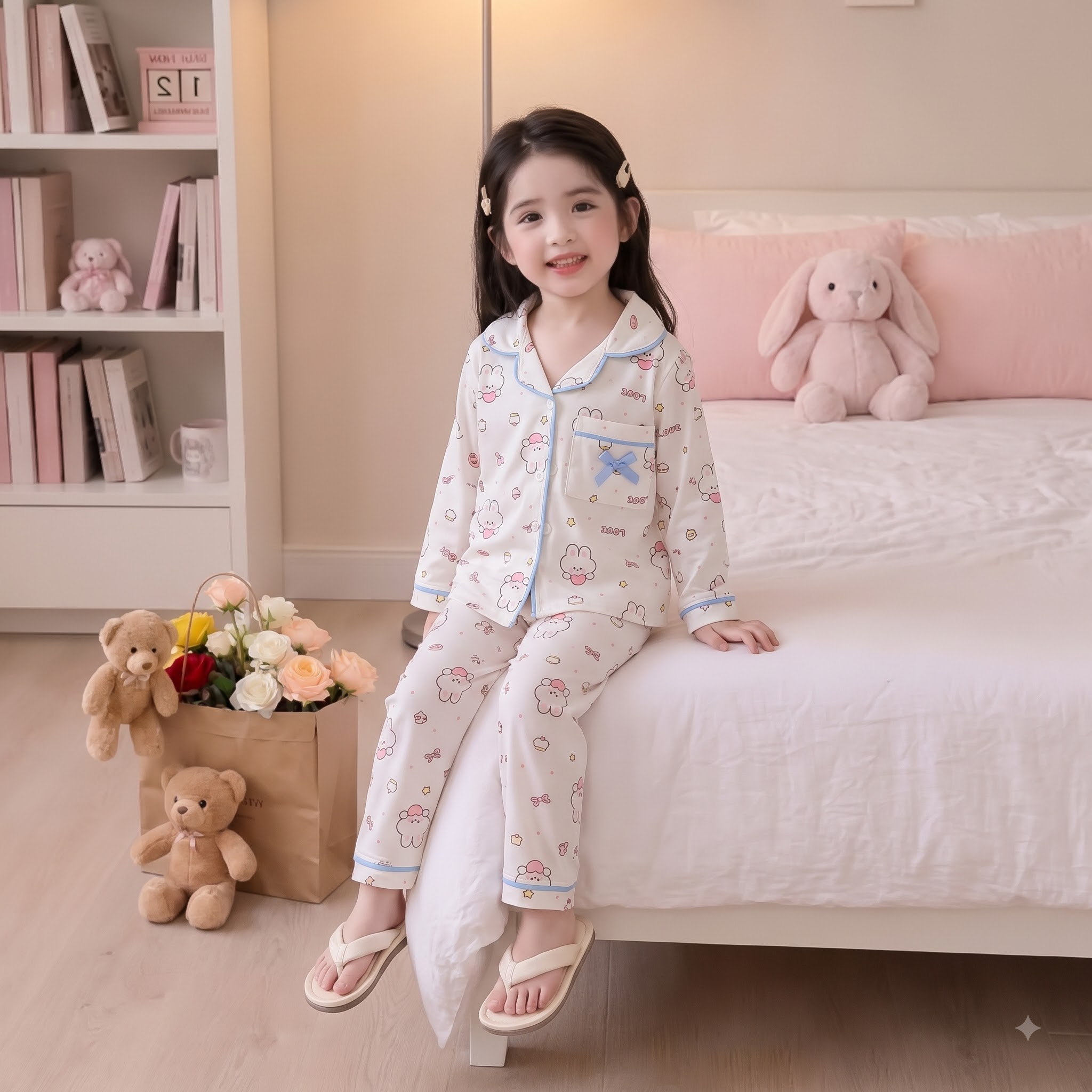 G924-Bộ pizama đũi hàn bé gái (10.19kg)