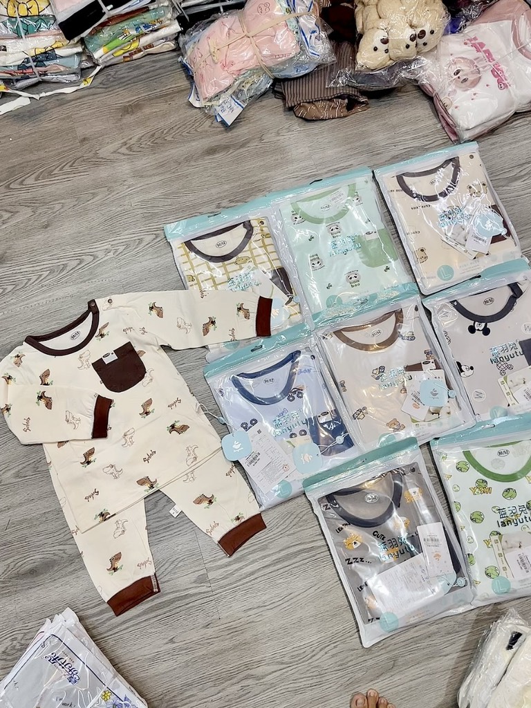 B202-Bộ cotton kháng khuẩn cúc vai lanyutu