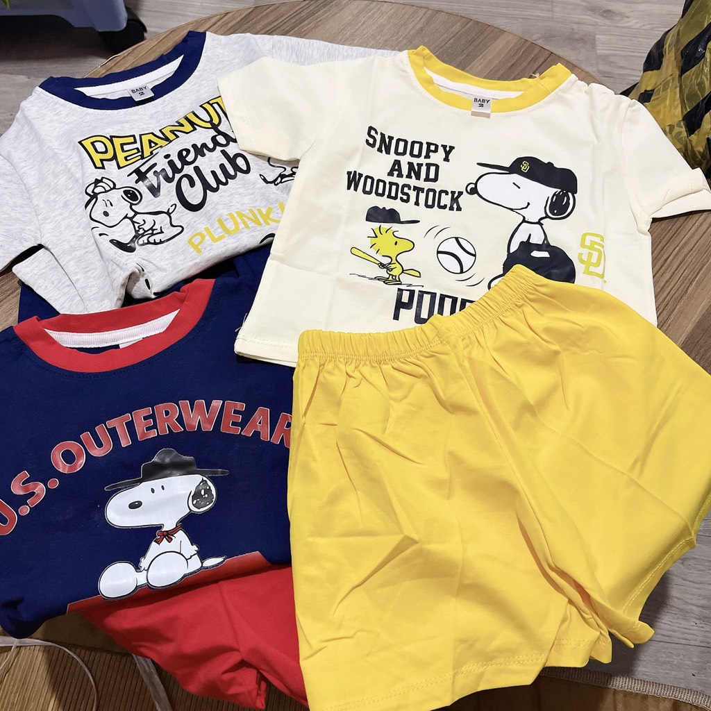 T747-Bộ cộc cotton Snoopy viền (09.20kg)