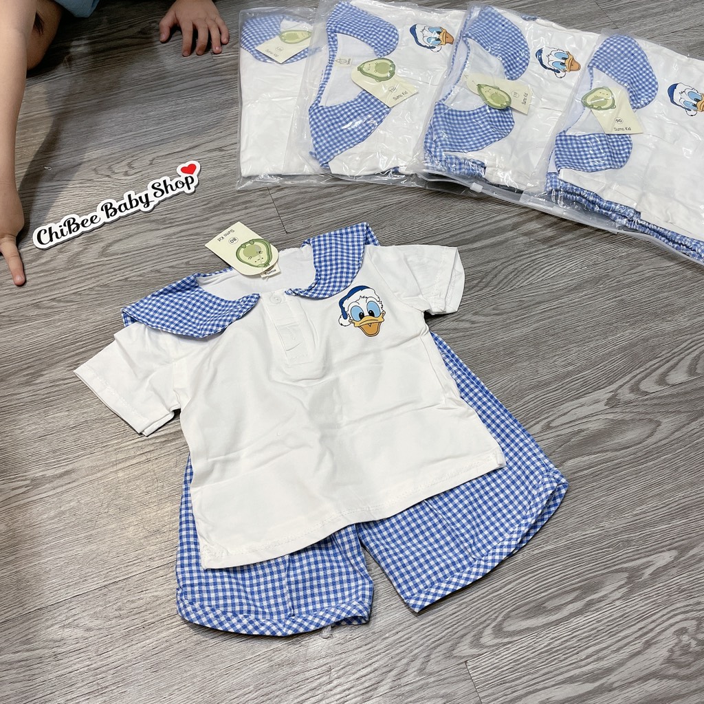 G899-Bộ cộc cotton Vịt caro thuỷ thủ (08.20kg)