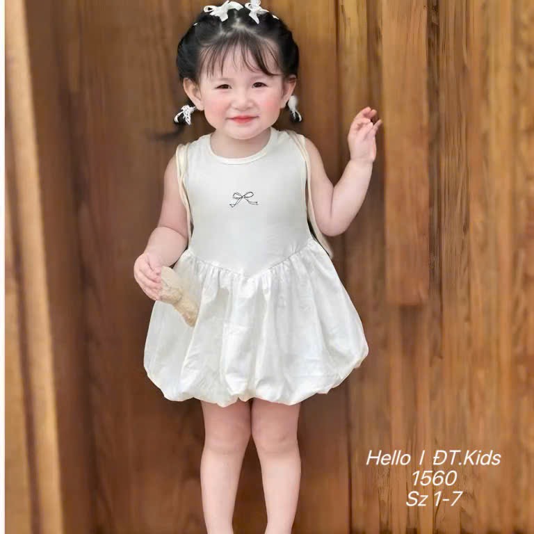 V409-Váy cotton SN nơ bí phồng (10.22kg)