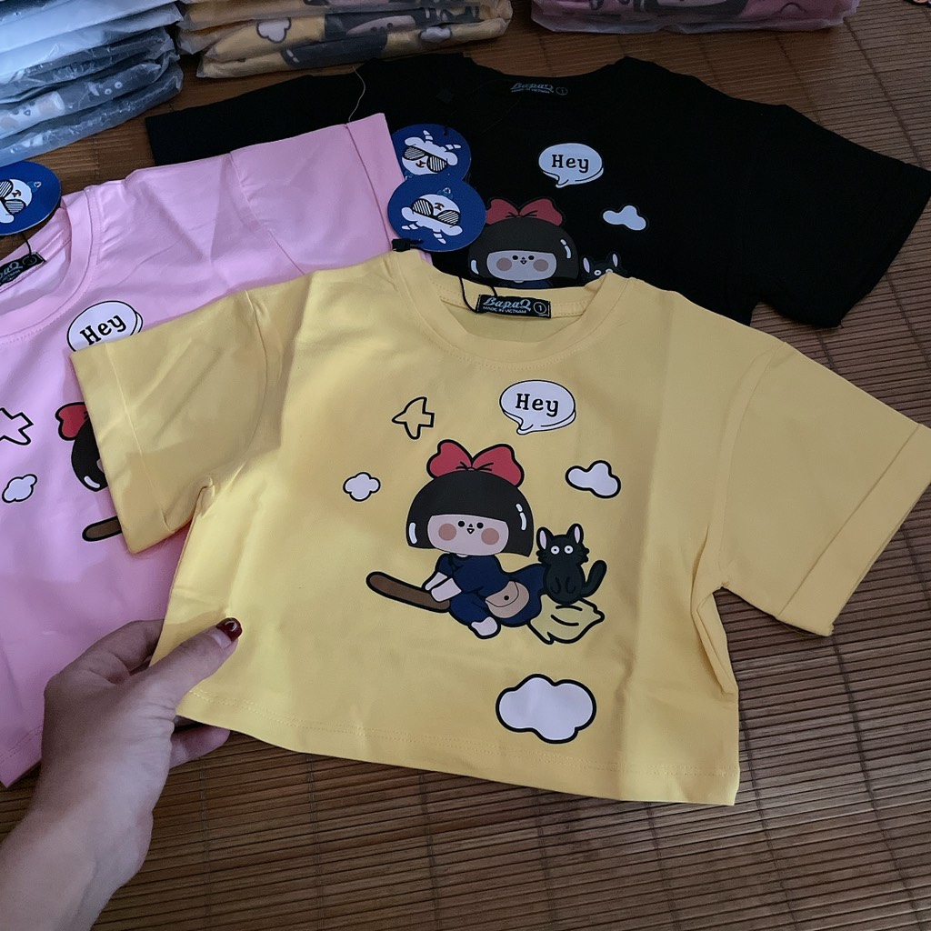 A418-Áo croptop cotton bé gái Hey (10.50kg)