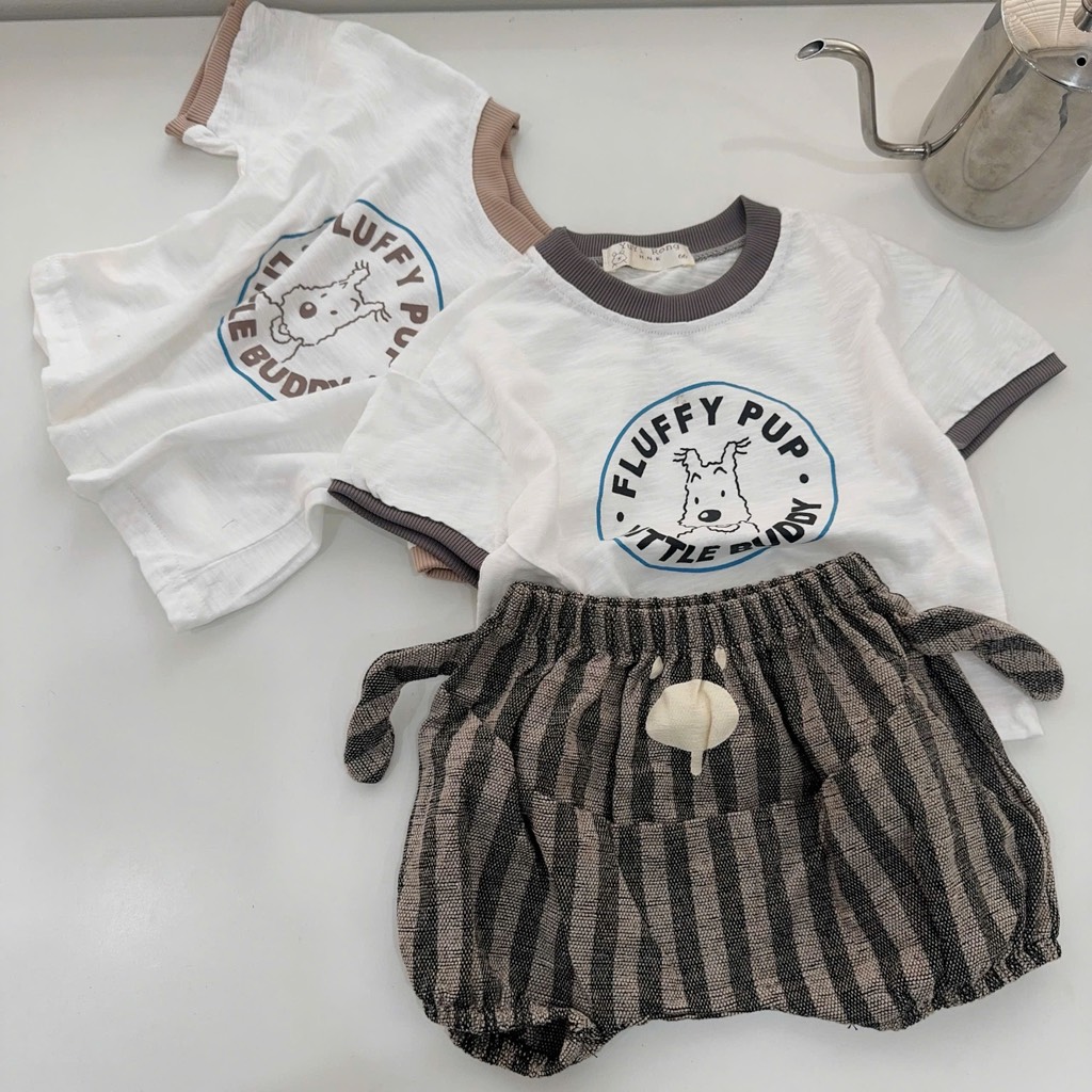 T725-Bộ cún cotton xước quần kẻ (06.16kg)