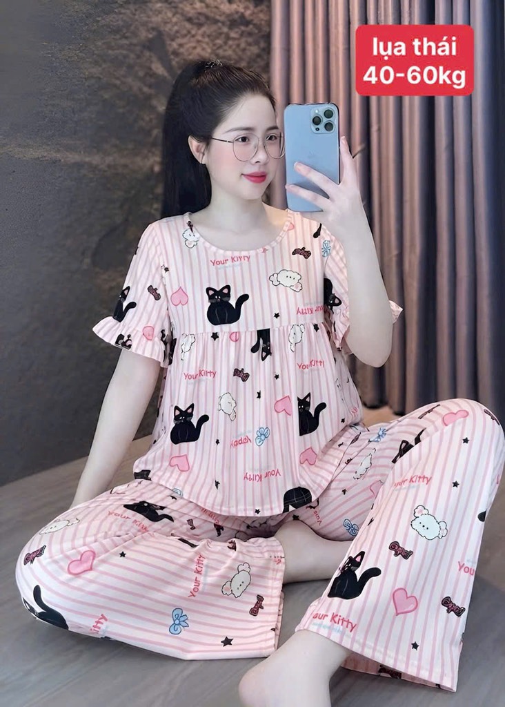 N052-Pijama 40-60kg Cộc Dài Lụa Thái