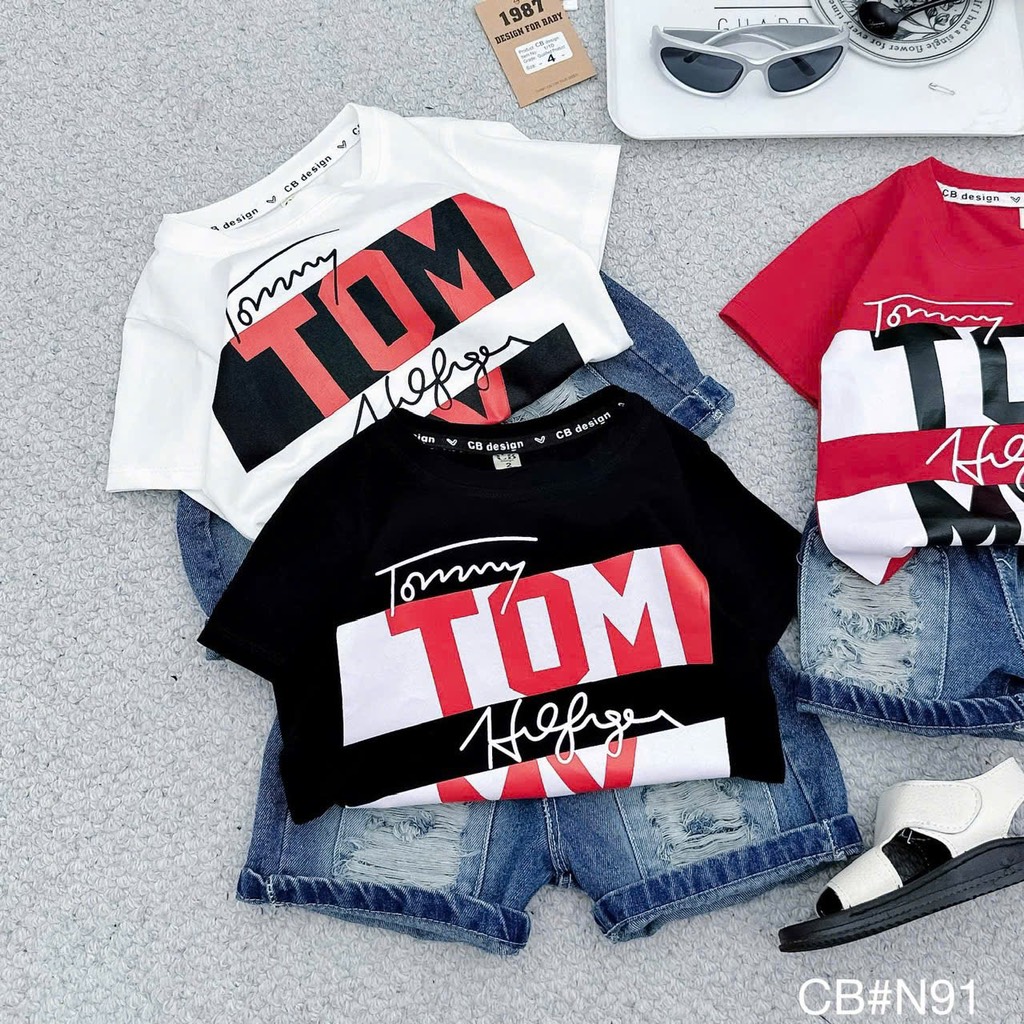 T264-Set jean áo Tom trắng 10S1-10