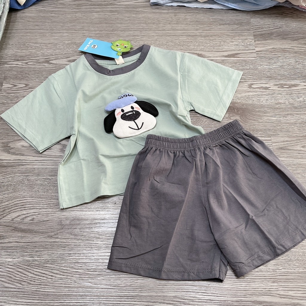 T450-Bộ cotton chó xanh xám (08.18.250)