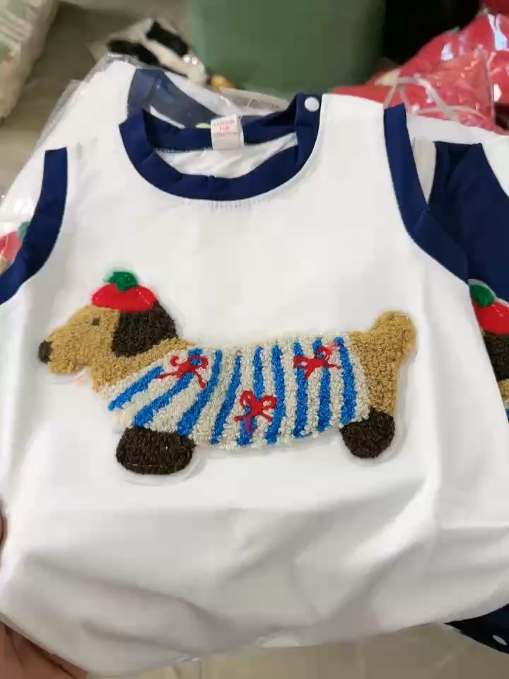 BD073-Body suit đùi chó bông trắng