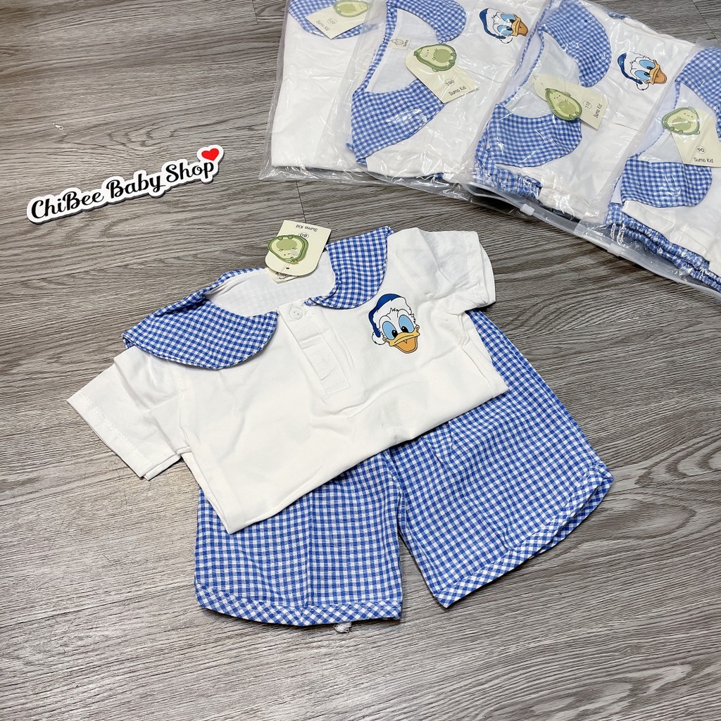 G899-Bộ cộc cotton Vịt caro thuỷ thủ (08.20kg)