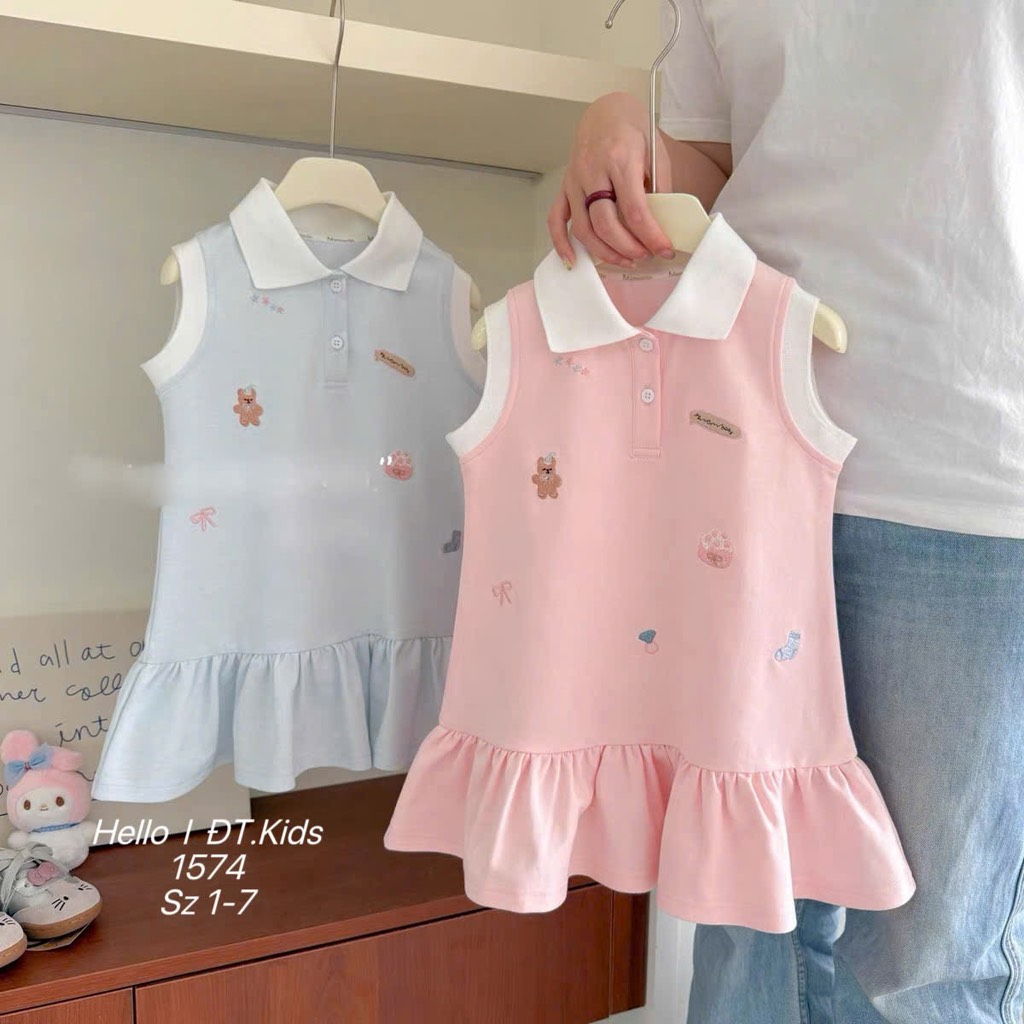 V414-Váy polo cotton SN viền xanh (08.20kg)