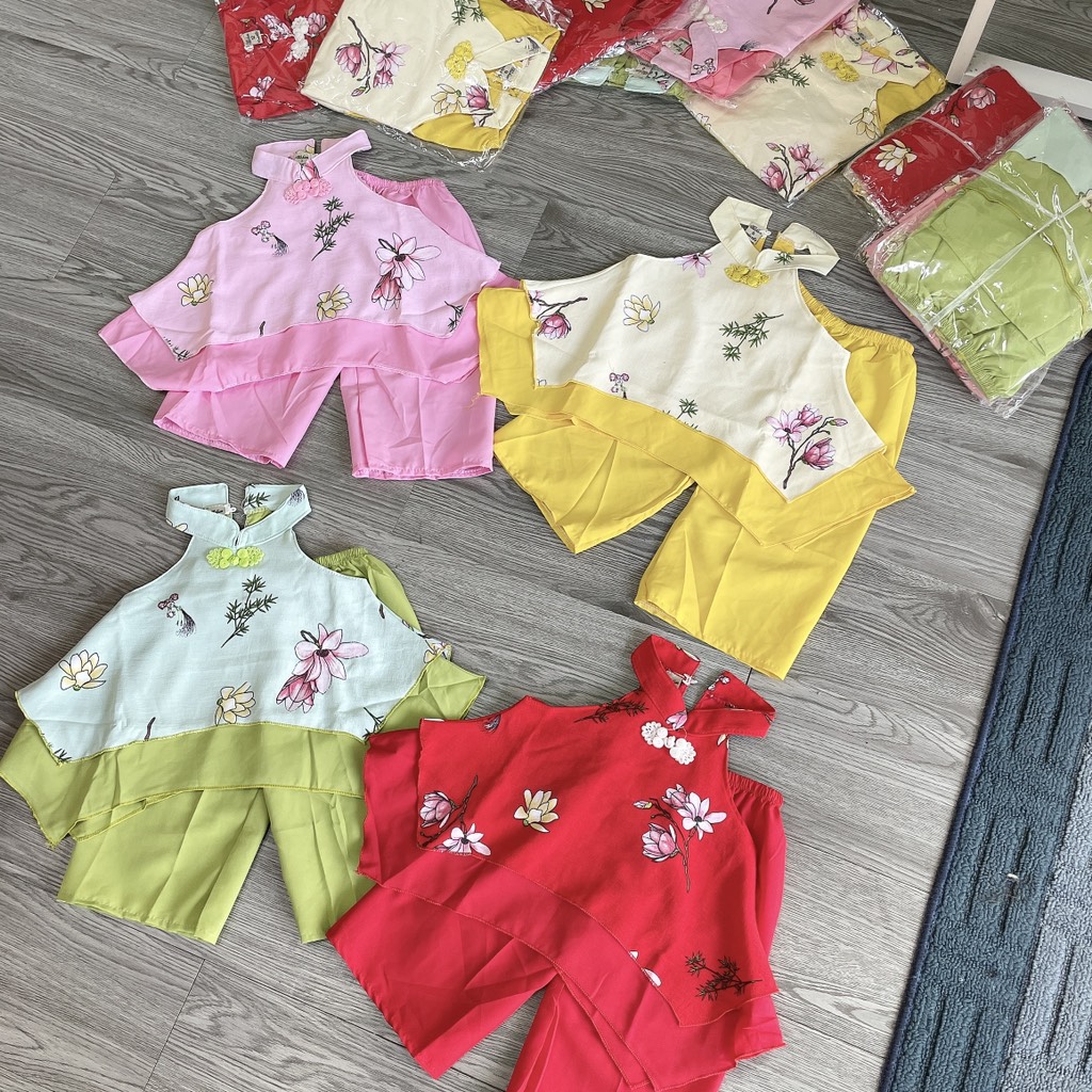 B469-Bộ cổ yếm q dài in hoa (10.20kg)