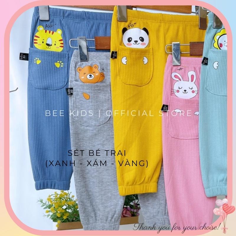 Quần Dài Thu Đông Cho Bé Trai Bé Gái Chất Gân Tăm Mềm Đẹp Dày Dặn Kiểu Dáng Hàn Quốc (size 8-17kg) BEEKIDS268-Q002