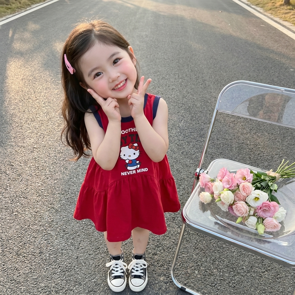 V390-Váy cotton SN Kitty viền (14.22kg)