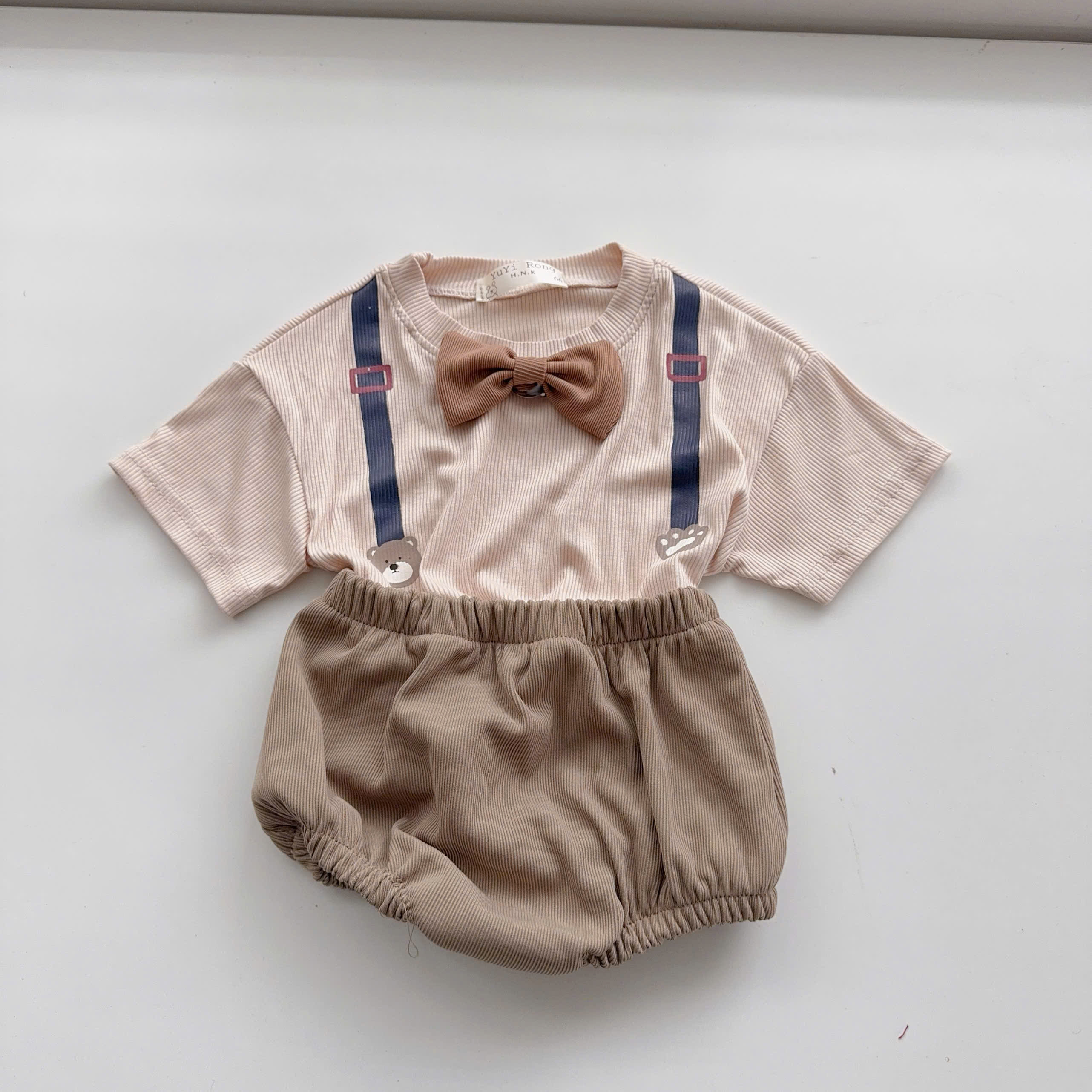 BD134-Set áo tăm quần chip kèm nơ (03.13kg)