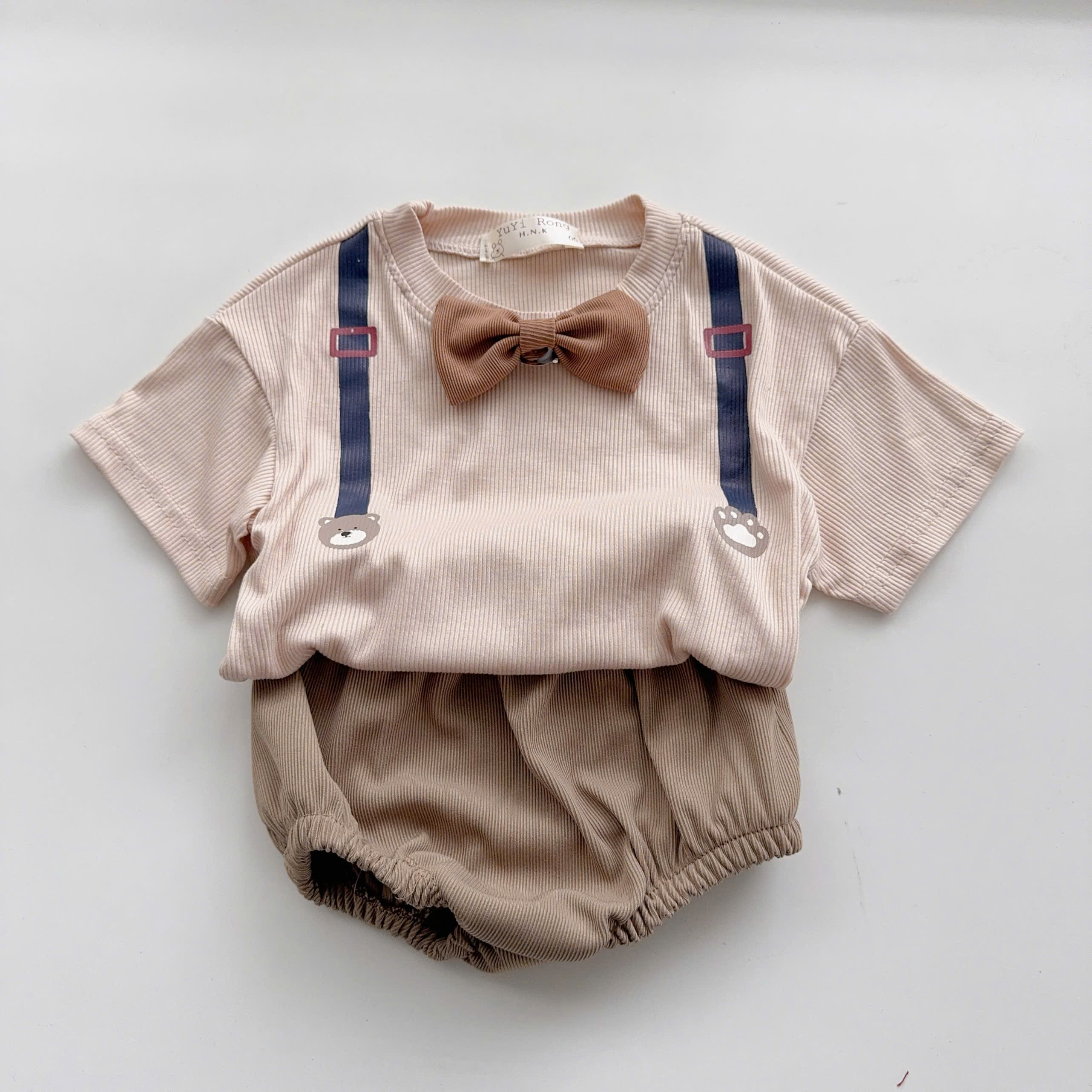 BD134-Set áo tăm quần chip kèm nơ (03.13kg)