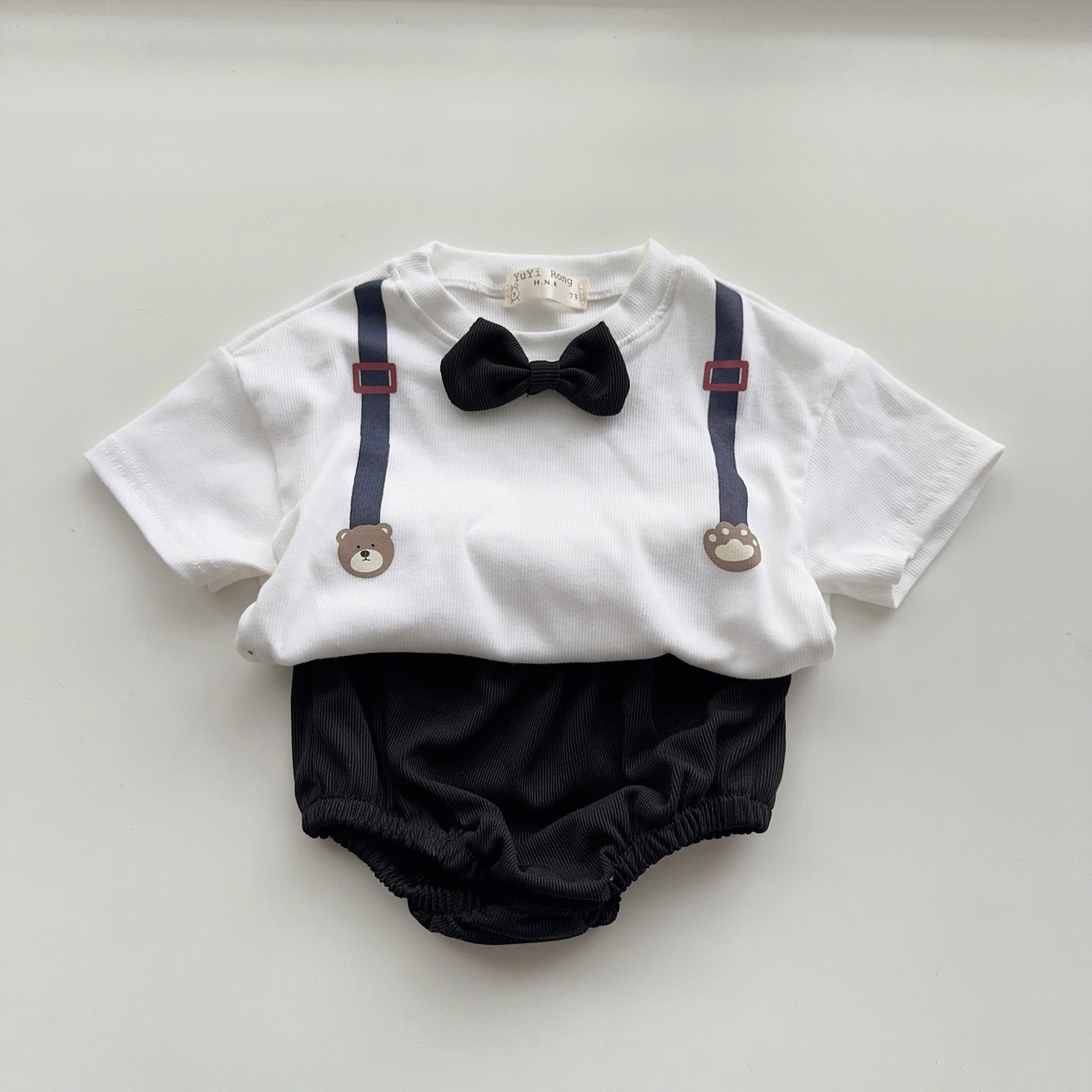 BD134-Set áo tăm quần chip kèm nơ (03.13kg)