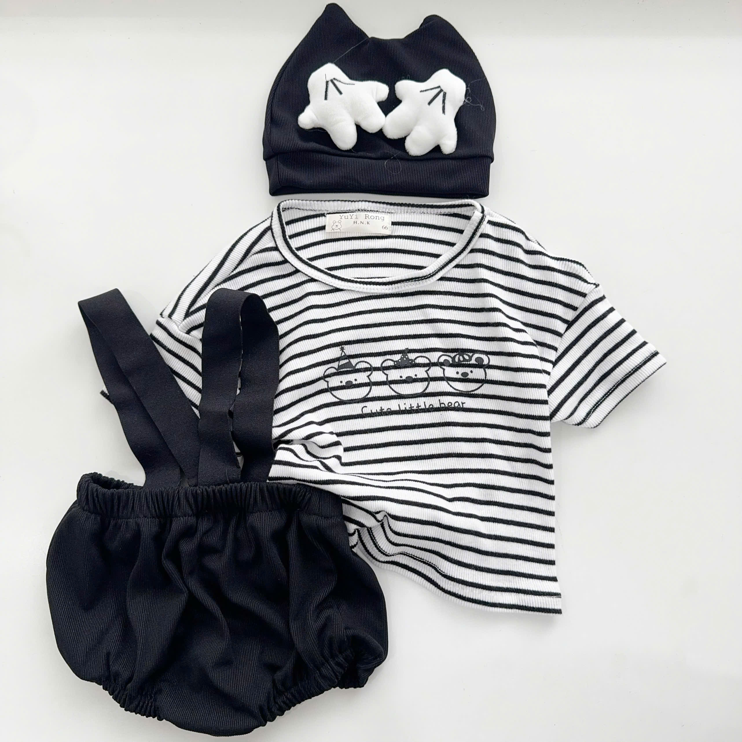 BD136-Set áo kẻ quần chip dây kèm mũ (03.13kg)