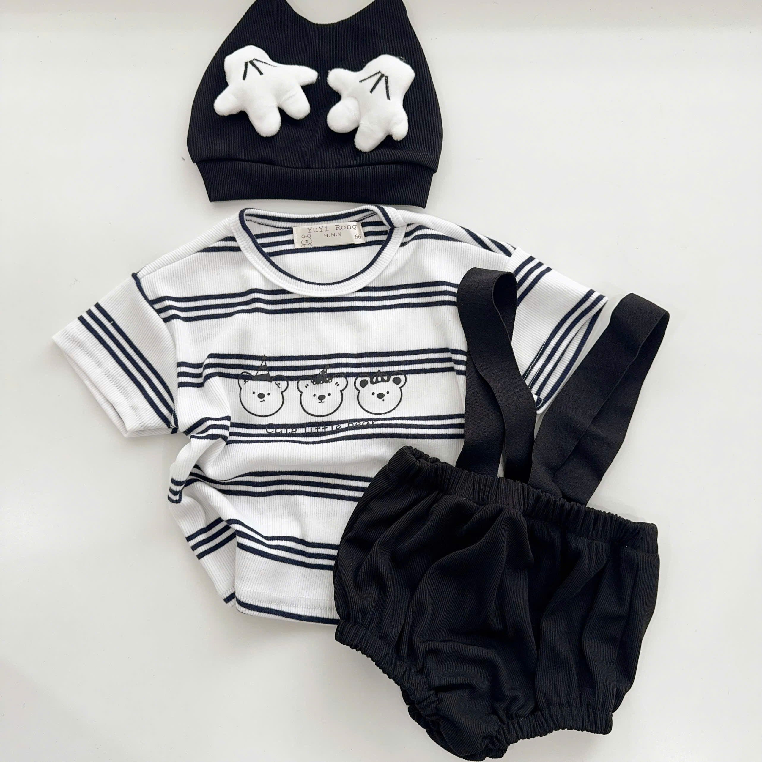 BD136-Set áo kẻ quần chip dây kèm mũ (03.13kg)