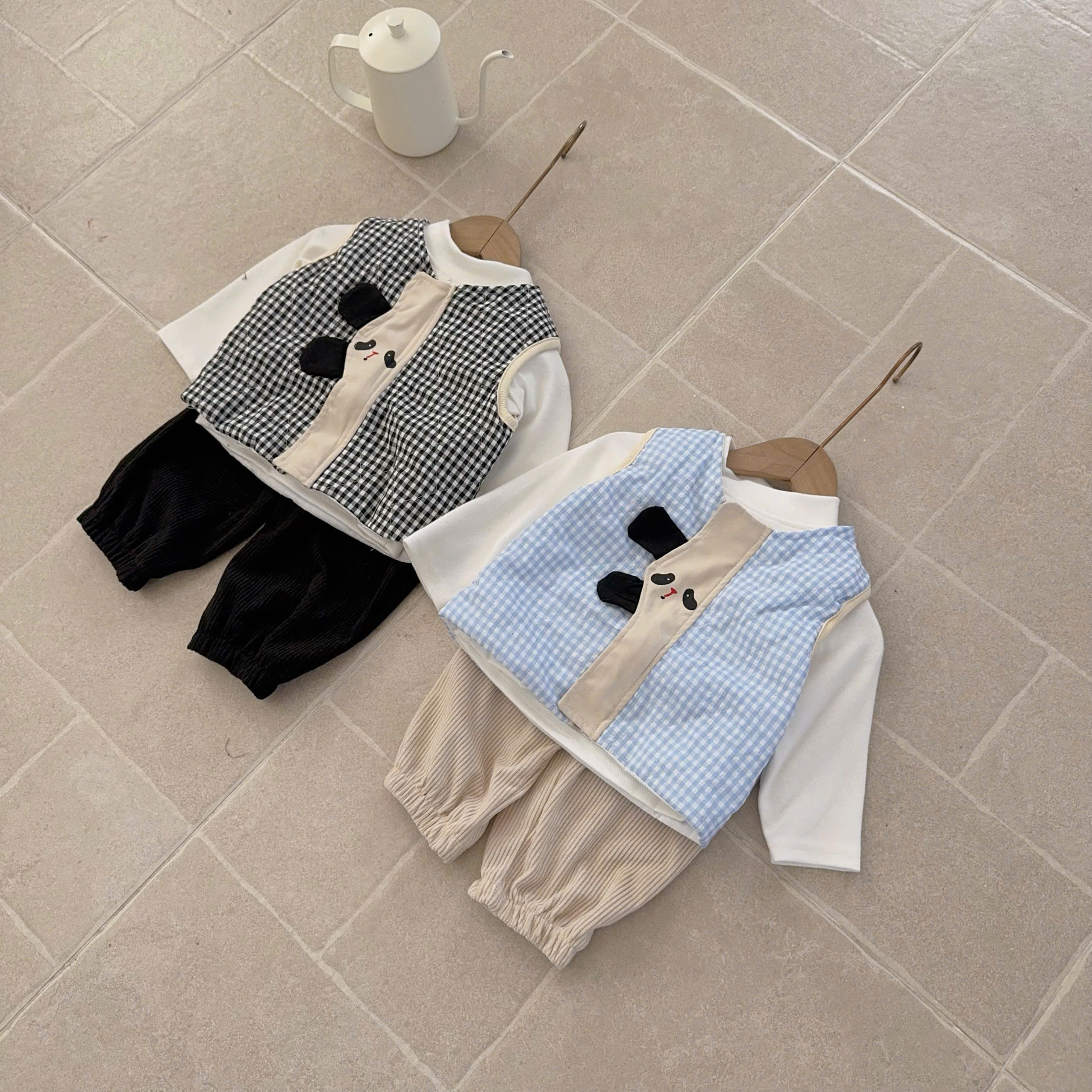 T554-Set 3 món cún gile kẻ (06.14kg)