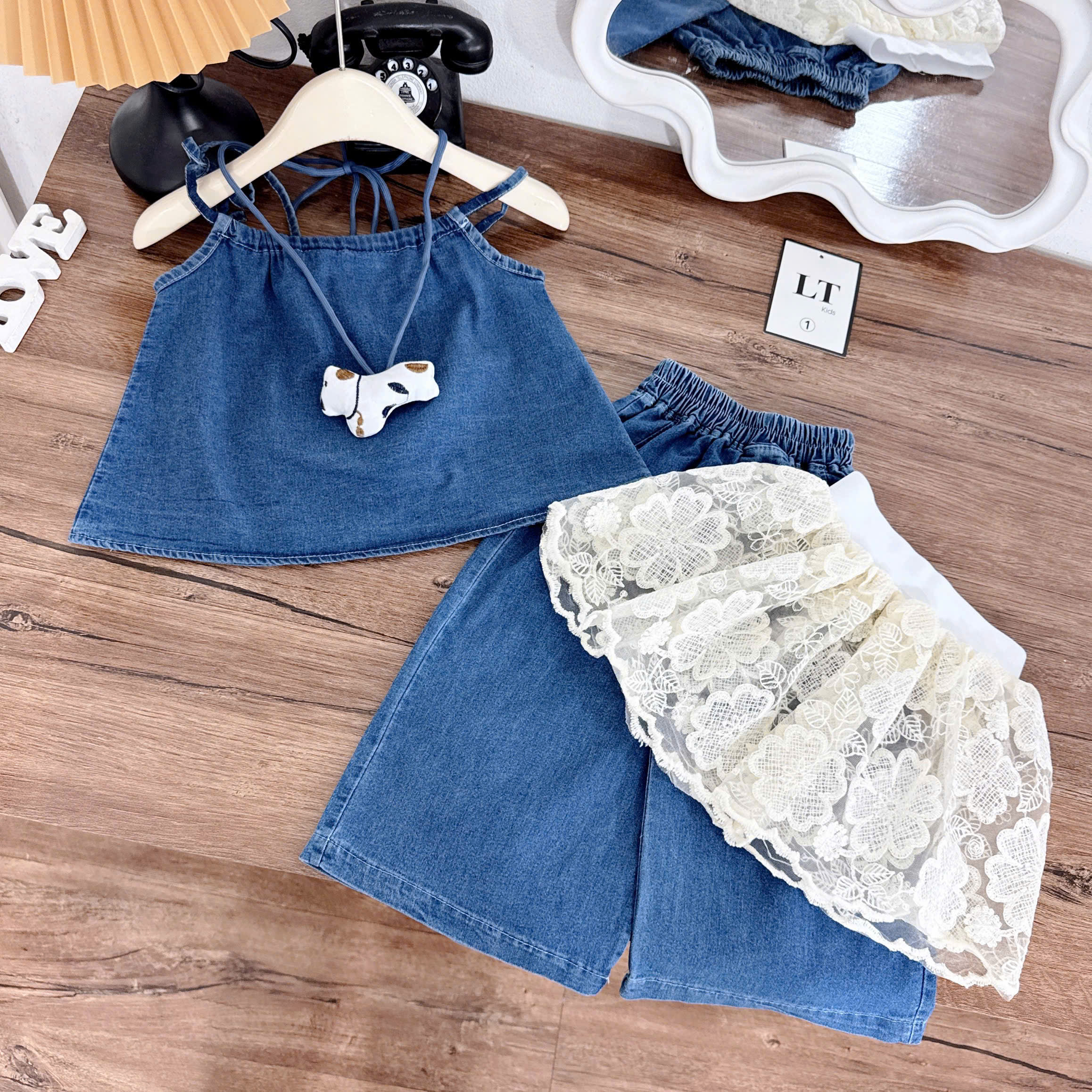 G714-Set 4 món cún jean quây ren (10.27kg)