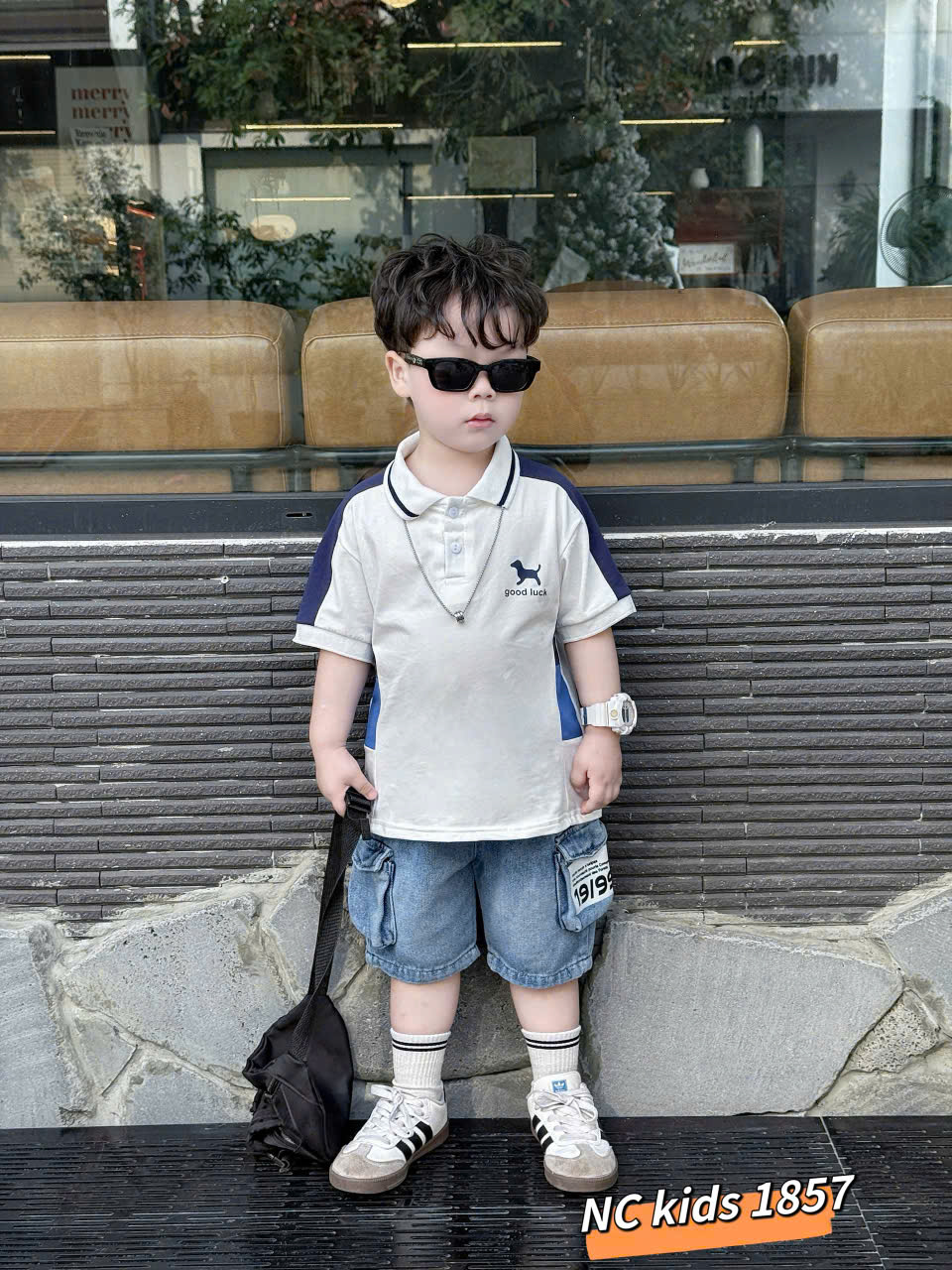 T556-Set áo polo cún phối q jean hộp (09.26kg)