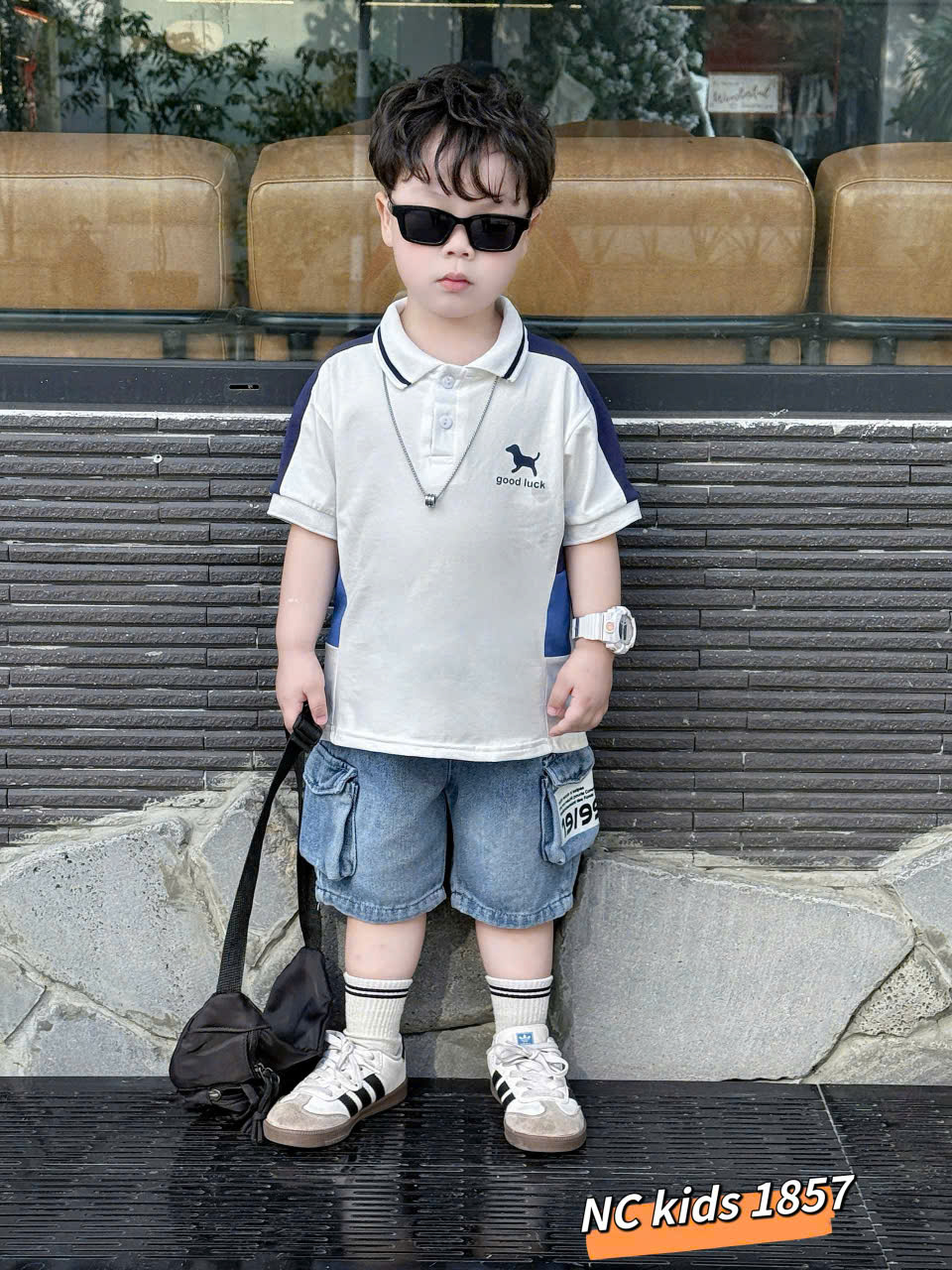 T556-Set áo polo cún phối q jean hộp (09.26kg)