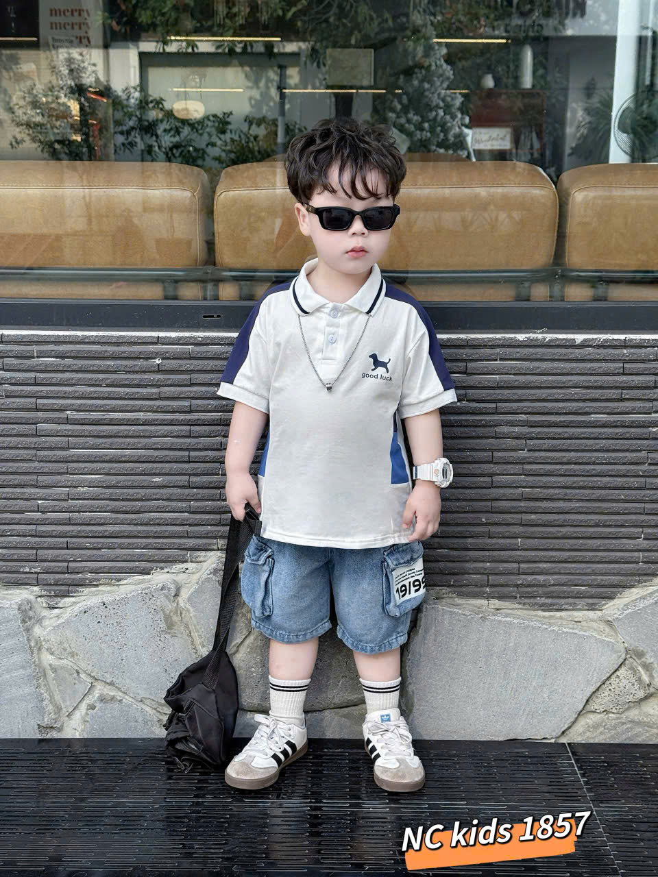 T556-Set áo polo cún phối q jean hộp (09.26kg)