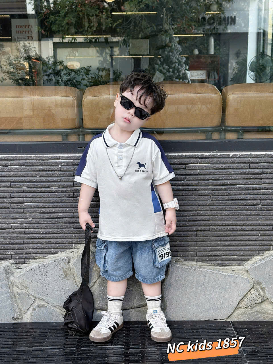 T556-Set áo polo cún phối q jean hộp (09.26kg)