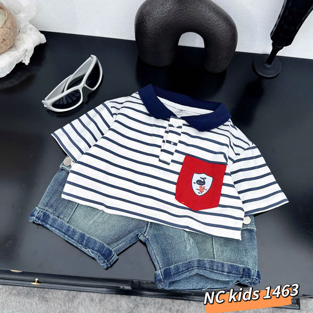 T568-Set áo kẻ than q jean (08.26kg)