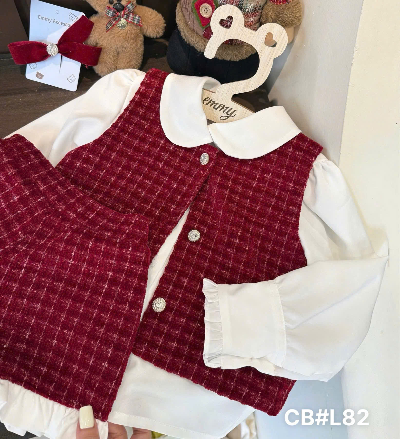 G735-Set smi dài gile quần dạ đỏ (10.28kg)