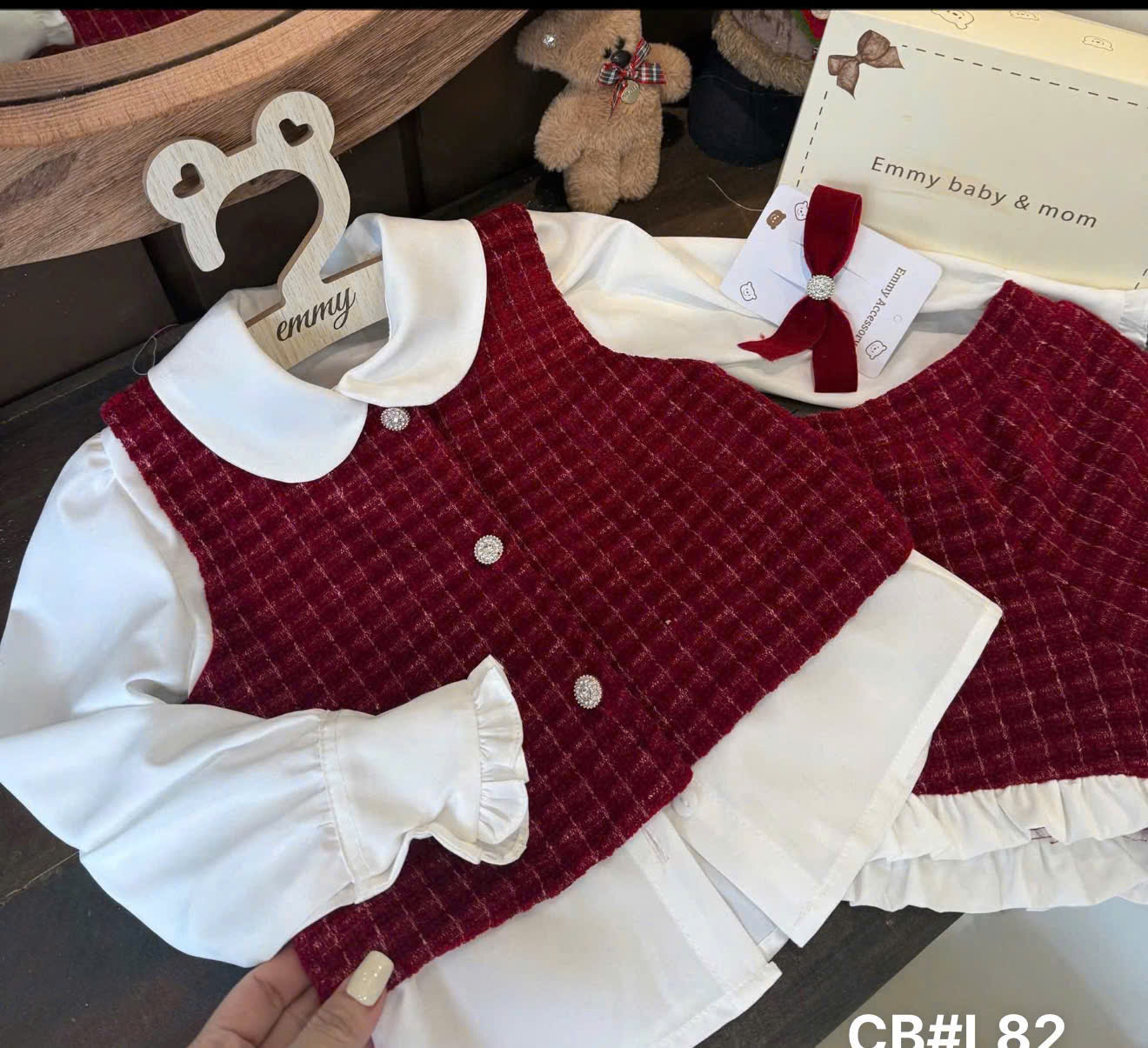 G735-Set smi dài gile quần dạ đỏ (10.28kg)