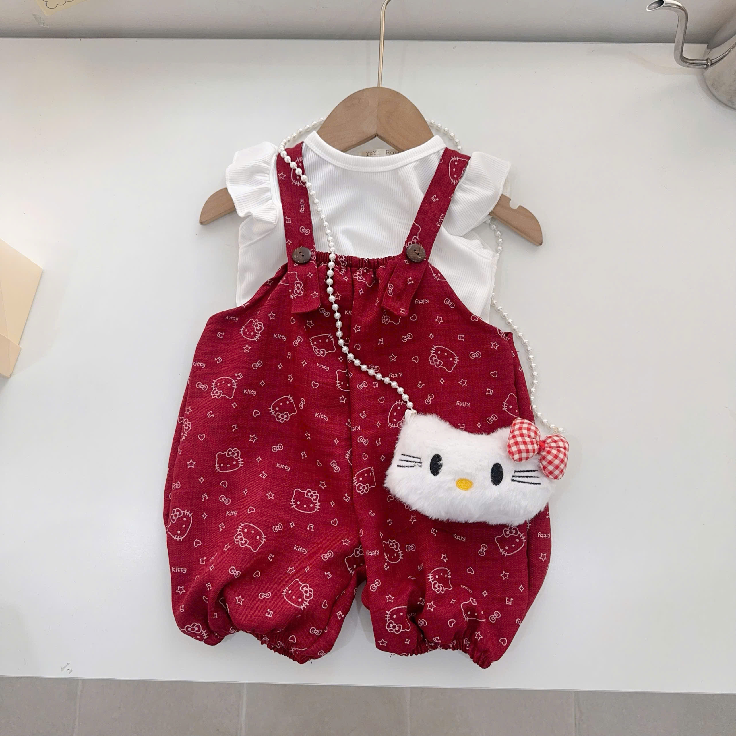 BD155-Set áo balo jum quần Kitty đỏ (06.16kg)