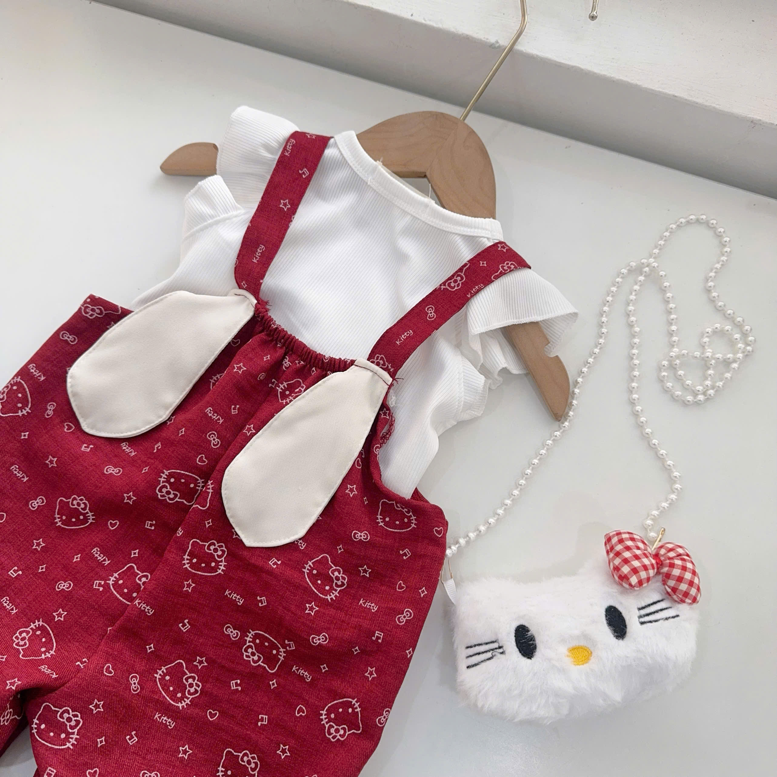 BD155-Set áo balo jum quần Kitty đỏ (06.16kg)