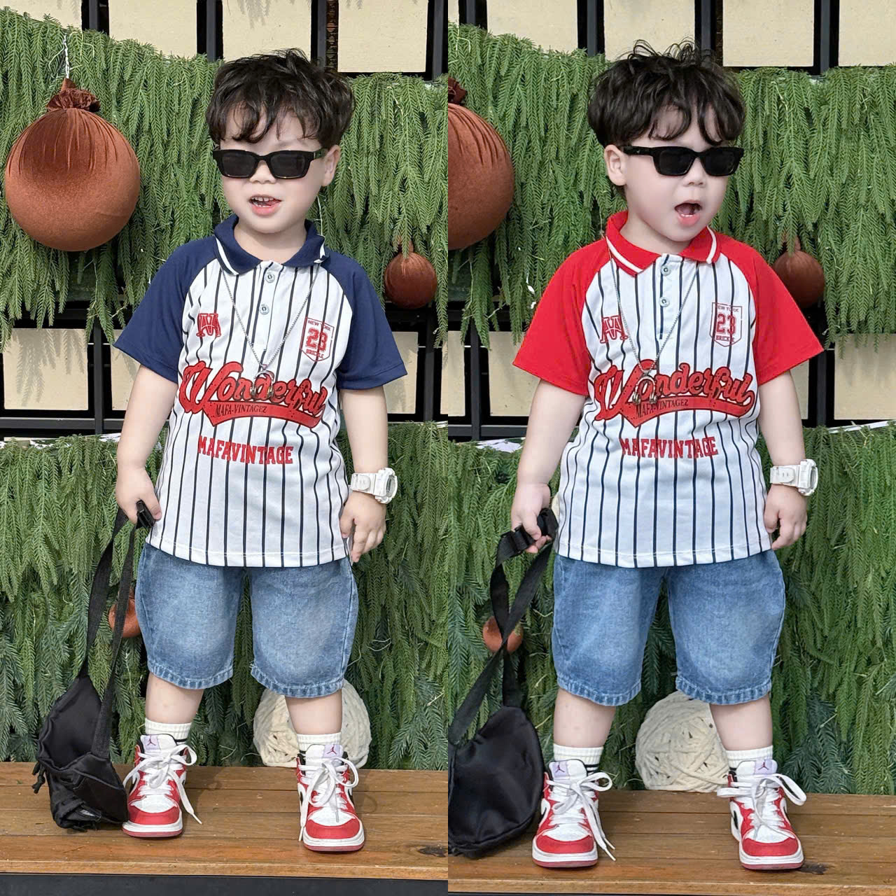 T572-Set polo kẻ chữ q jean (10.27kg)